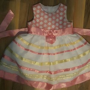Bonnie Baby girl formal dress. 18m white pink